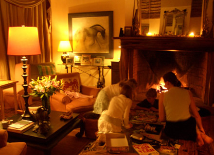 The sitting room in the evening